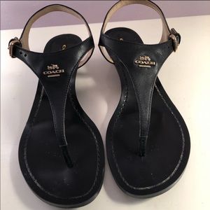 Coach Vitalia Black Thong Sandal